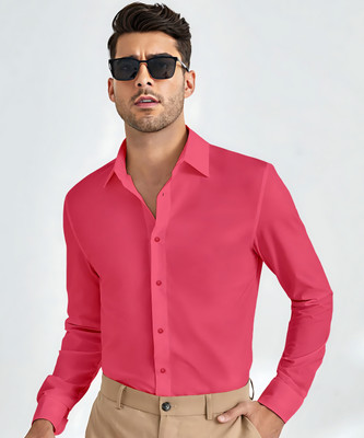 METRONAUT Men Solid Party Pink Shirt