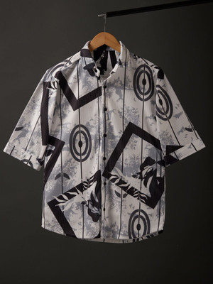 MOXTE Men Printed Casual Black, White Shirt