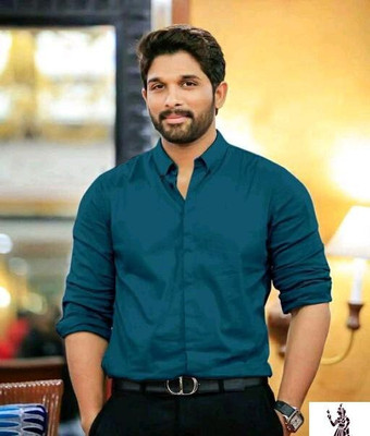 Men Solid Formal Blue Shirt