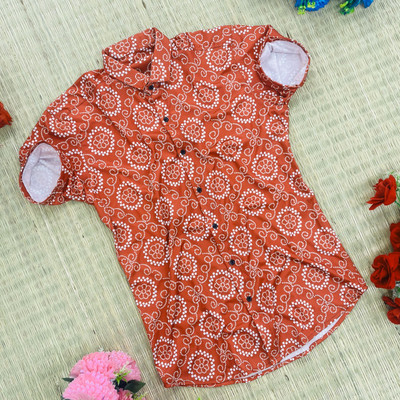 Trishiv Men Printed Casual Orange Shirt