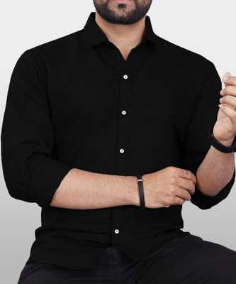 EVIQE Men Solid Casual Black Shirt