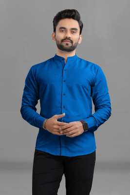 RAHUL CREATION Men Solid Casual Dark Blue Shirt