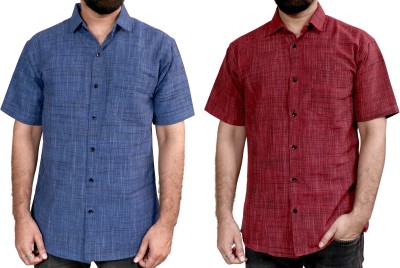 AUZAAI COLLECTION Men Self Design Casual Multicolor Shirt(Pack of 2)