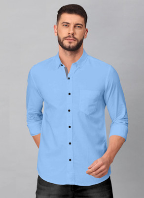 SURRT FASHION Men Solid Casual Light Blue Shirt
