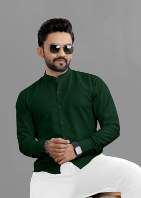 RAHUL CREATION Men Solid Casual Dark Green Shirt