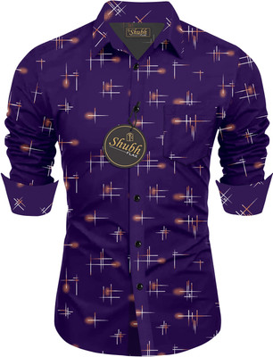 SHLOK TREND Men Solid Casual Purple Shirt