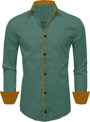SURRT FASHION Men Solid Casual Green Shirt
