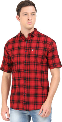 AIDAN PAUL Men Checkered Casual Red Shirt