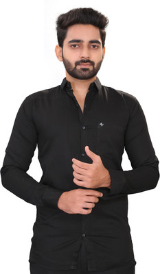 Camerom Men Solid Casual Black Shirt