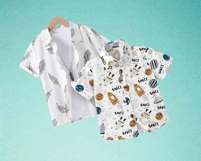 RAVYA TRENDZ Boys Printed Casual Multicolor Shirt(Pack of 2)