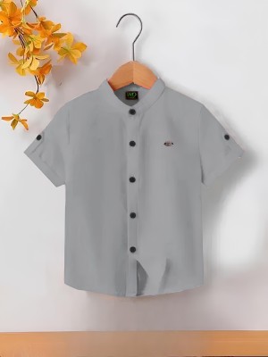 Timelesds Boys Solid Casual Grey Shirt