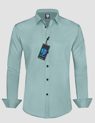 UK TIJARAT Men Solid Casual Green Shirt