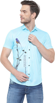 SKY BLUE ENTERPRISE Men Printed Casual Light Blue Shirt