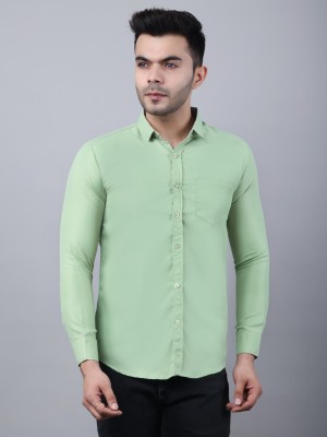 Gadua Men Self Design Casual Light Green Shirt