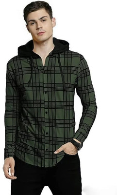 OSCILLATE Men Checkered Casual Green Shirt