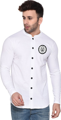 HouseOfCommon Men Self Design Casual White Shirt