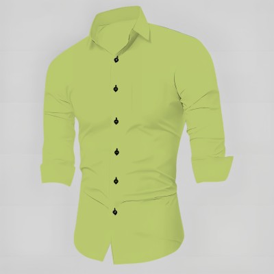 Vuon Enterprise Men Solid Casual Green Shirt