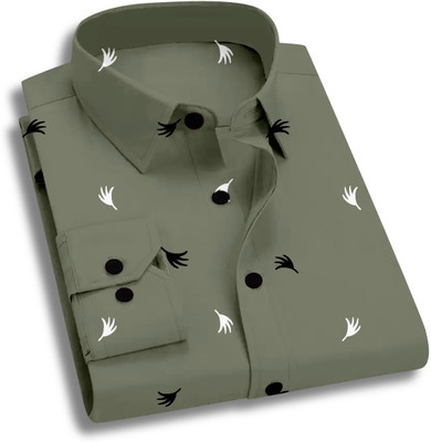 DORAEMONSHIRT Men Printed Casual Green Shirt