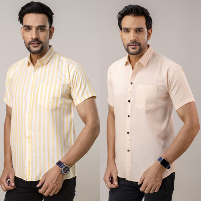 AUZAAI COLLECTION Men Self Design Casual Multicolor Shirt(Pack of 2)