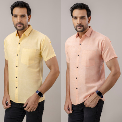 AuzaSho Collection Men Solid Casual Multicolor Shirt(Pack of 2)