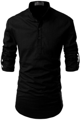 Life Roads Men Solid Ethnic Dress Kurta(Black)
