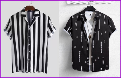 HouseOfCommon Men Striped Casual Black, White Shirt
