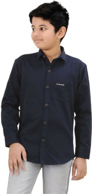 PA'GEANT Boys Solid Casual Dark Blue Shirt