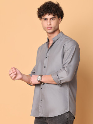 Tanip Men Solid Formal Grey Shirt