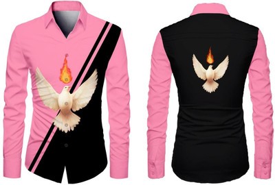JRKENTERPRISE Men Printed Casual Pink Shirt
