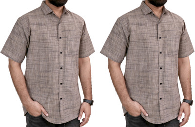 Auzaai Collections Men Self Design Casual Multicolor Shirt(Pack of 2)