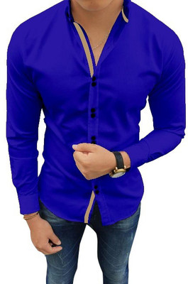 SURRT FASHION Men Solid Casual Blue Shirt