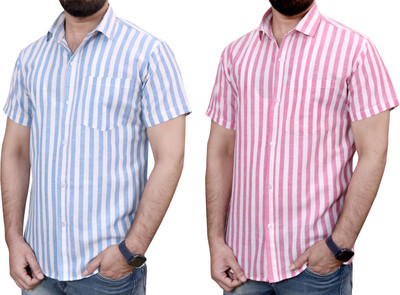 Auzaai Collections Men Self Design Casual Multicolor Shirt(Pack of 2)