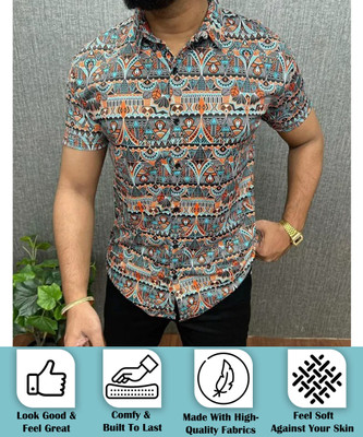 HouseOfCommon Men Printed Casual Multicolor Shirt