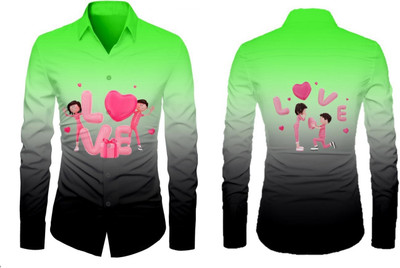 AviraEnterprise Men Dyed/Ombre Casual Green Shirt