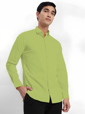 Vuon fab Men Solid Casual Light Green Shirt