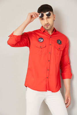 Lumad Men Printed Casual Red Shirt