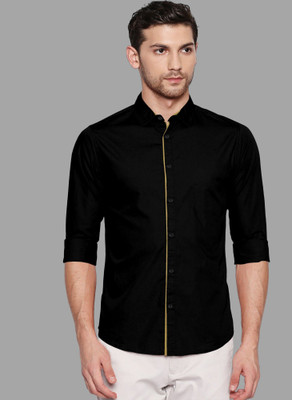 SURRT FASHION Men Solid Casual Black Shirt