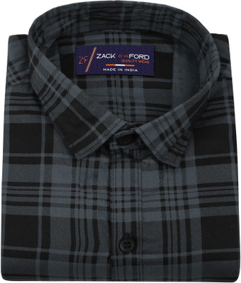 LRK Men Checkered Casual Grey Shirt