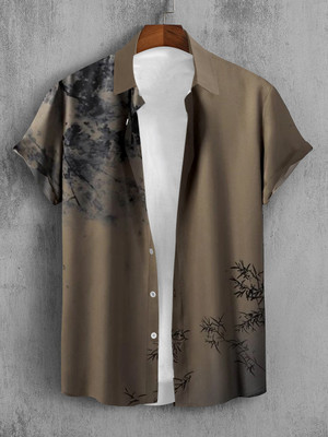 bollydolldesigner Men Printed Casual Brown Shirt
