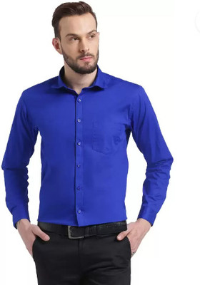 BALESHWAR Men Solid Formal Blue Shirt