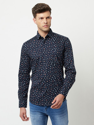 CRIMSOUNE CLUB Men Printed Casual Blue Shirt