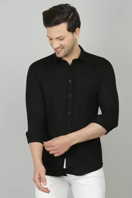 NOIL Men Washed Casual Black Shirt