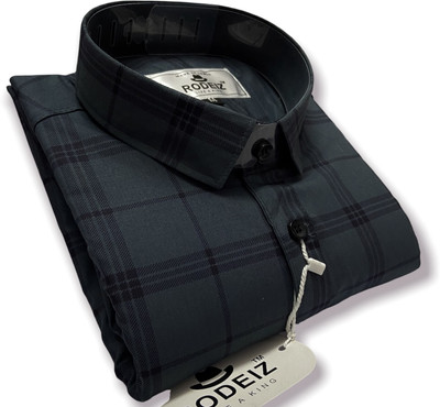 Men Checkered Formal Grey Shirt