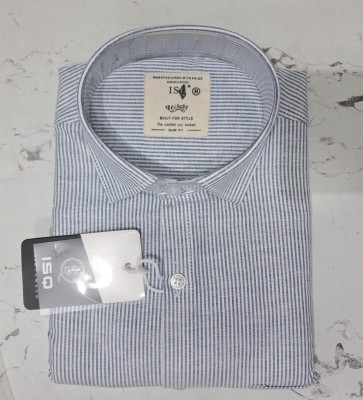 ISQ JEANS Men Striped Casual Blue Shirt