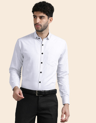 ZUNIYA COLLECTION Men Solid Casual White Shirt