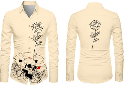 VMENTERPRISE Men Printed Casual Beige Shirt