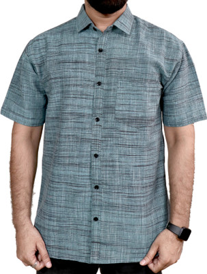 AUZAAI COLLECTION Men Self Design Casual Grey Shirt