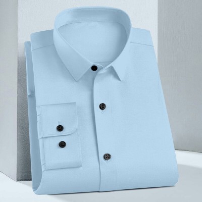 Alexon Men Solid Casual Light Blue Shirt