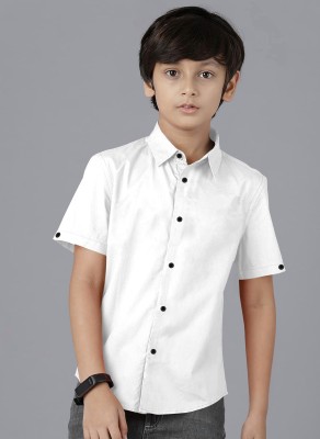 Zarila Boys Solid Casual White Shirt