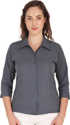 SHANAYA MODA Women Solid Casual Grey Shirt